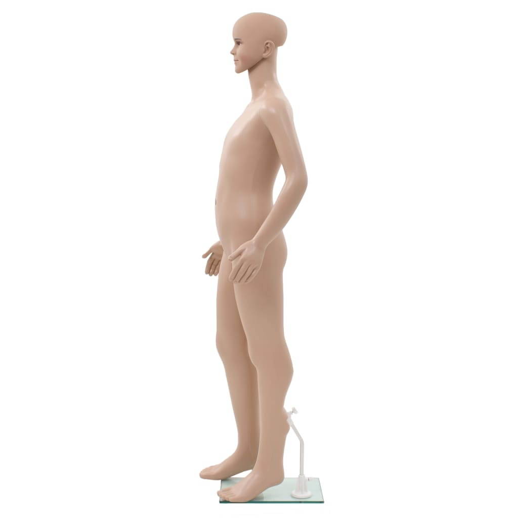 vidaXL Full Body Child Mannequin with Glass Base Beige 55.1" Indoor Display