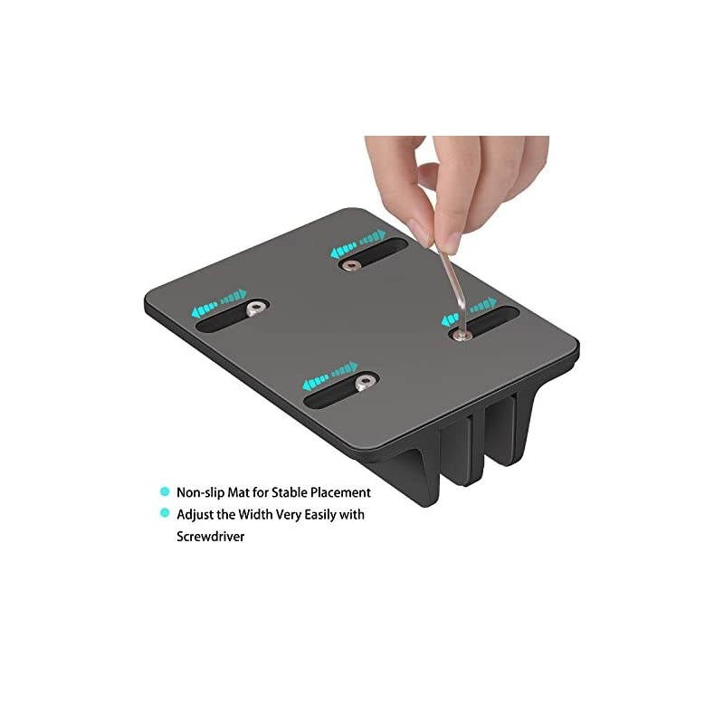 Vertical Laptop Stand Double Slot Adjustable Tablet Laptop Holder Aluminum Alloy Cooler Space-Saving Fits for Most Laptop