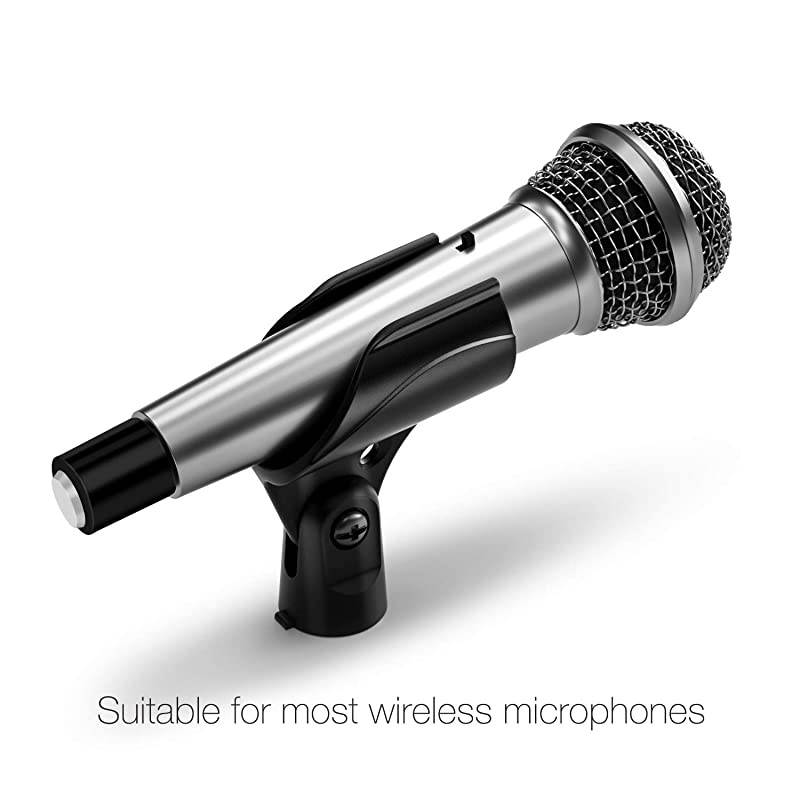 Universal Microphone Mic Clip Holder for Mic Stand with 5/8" Male to 3/8" Female Adapter, 2-pack
