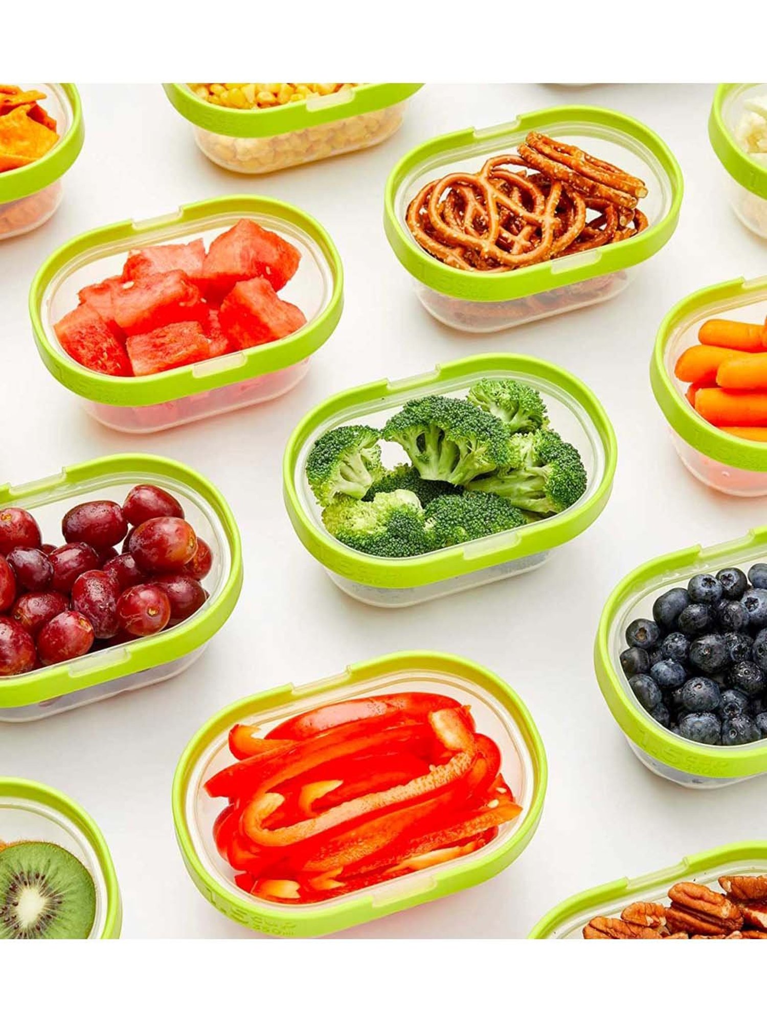 Zoku Transparent & Green Plastic Containers - Set of 4