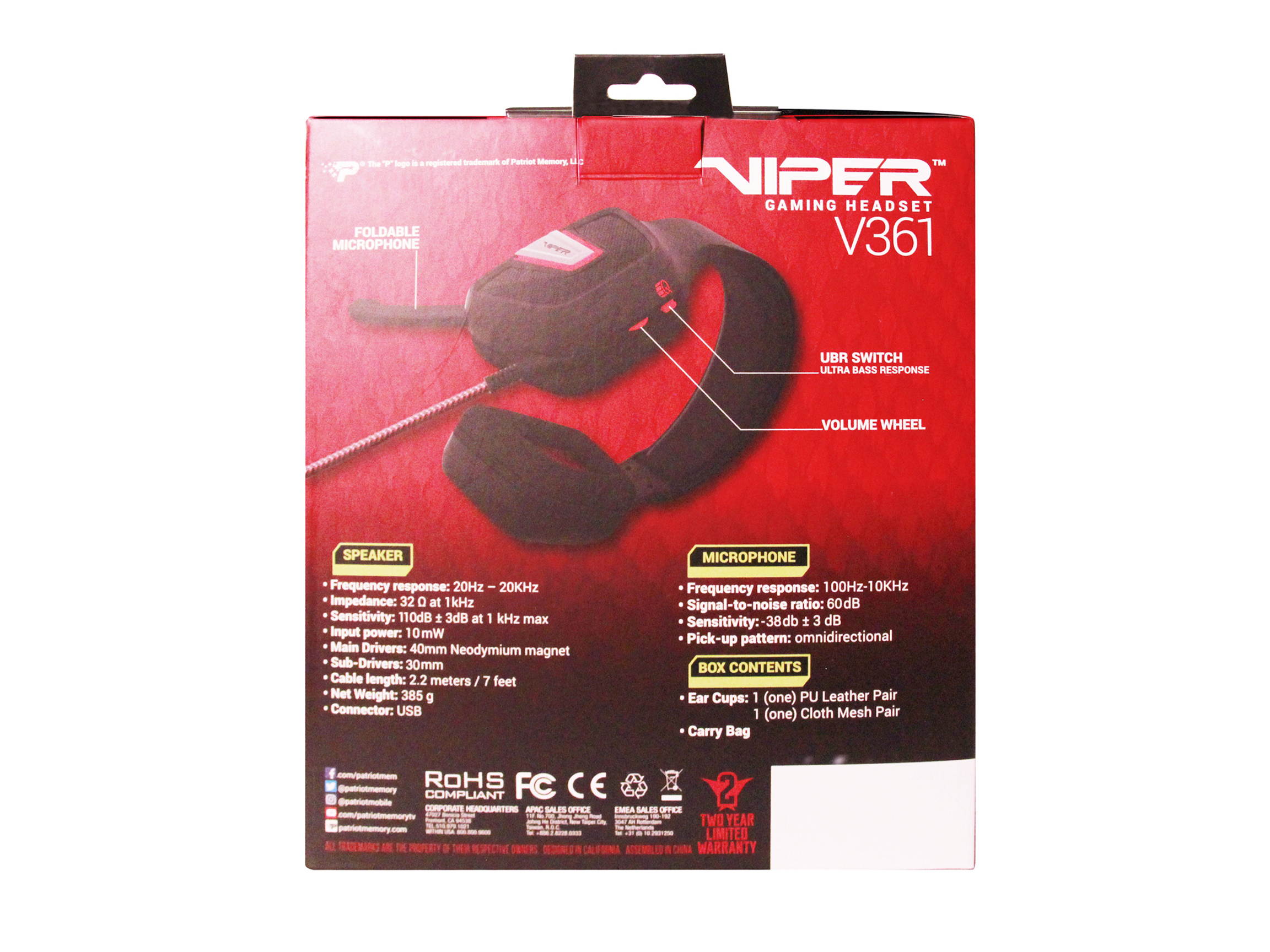 PATRiOT Viper V361 7.1 Virtual Surround Gaming Headset