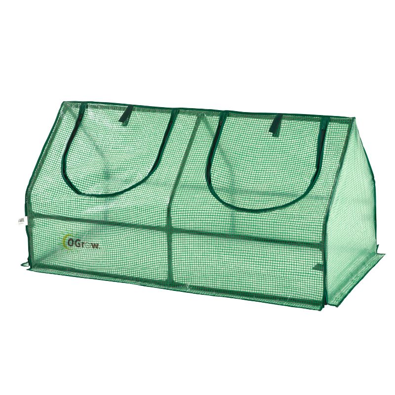 Compact Outdoor Seed Starter Greenhouse Cloche With Pe Protection Cover For Protected Gardening - Green - Ogrow