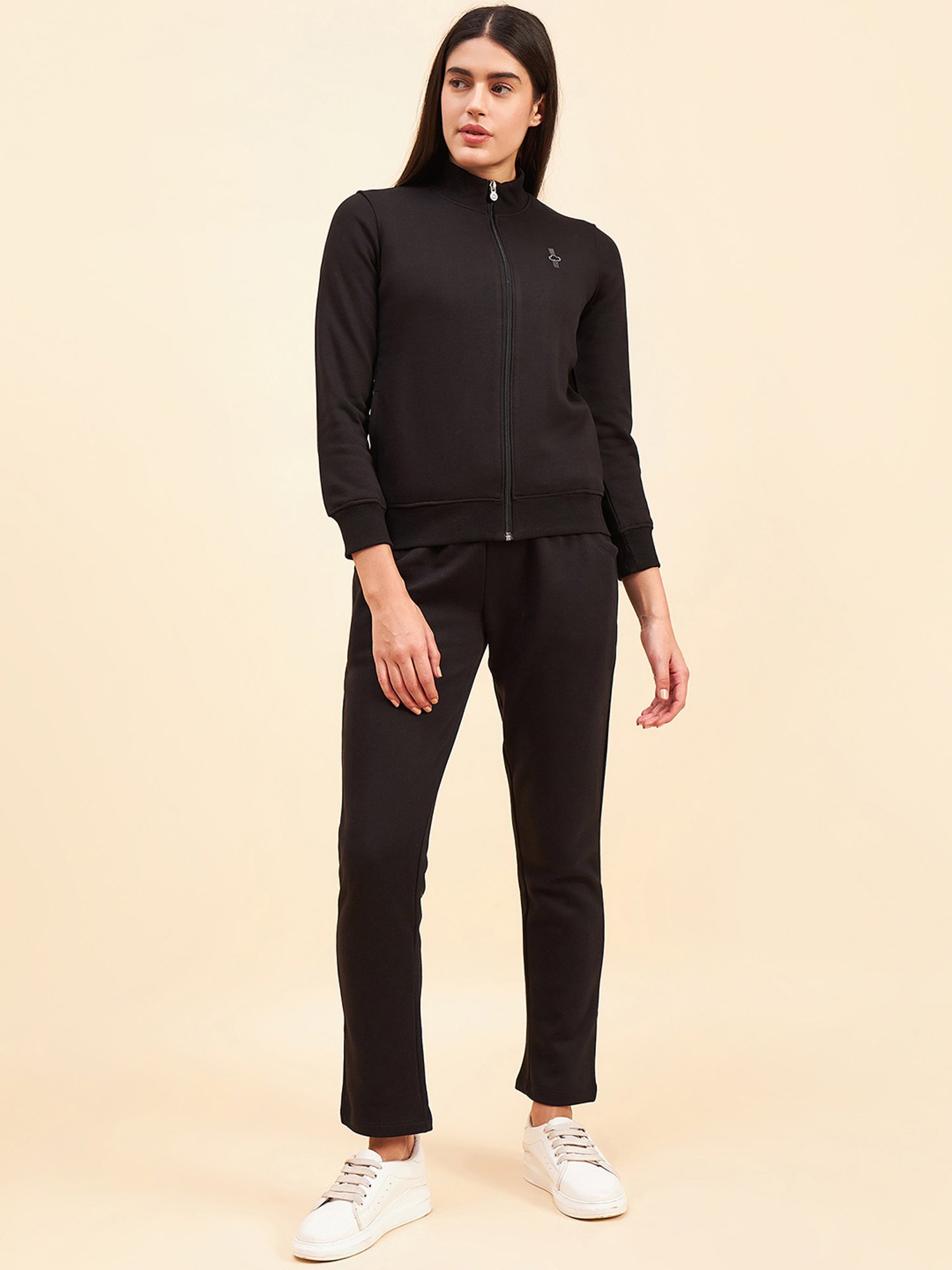 Sweet Dreams Black Front-Open Sweatshirt With Pants