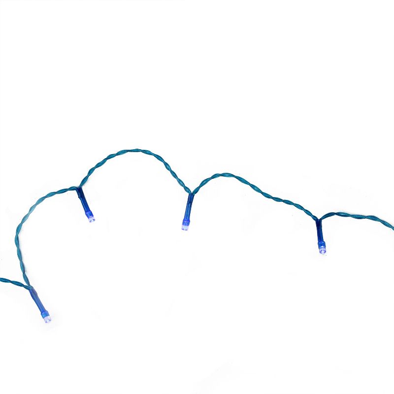 Penn 20 Battery Operated Blue LED Wide Angle Christmas Lights - Blue Wire