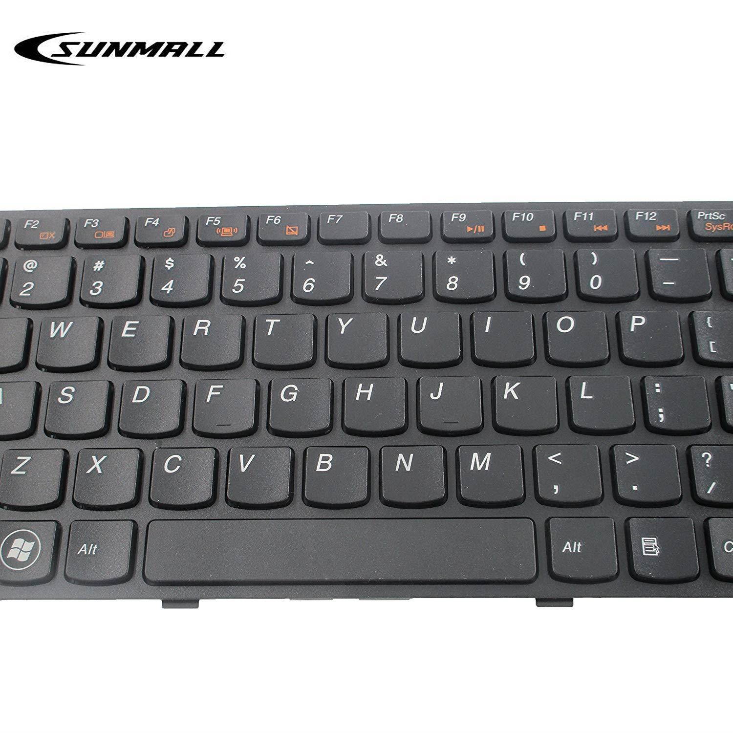 SUNMALL New Keyboard Replacement With Frame for IBM LenovoIdeapad G570 Z560 Z560A Z560G G575 G780 G770 Z565 Series Laptop/Notebook Black US Layout(6 Months Warranty)