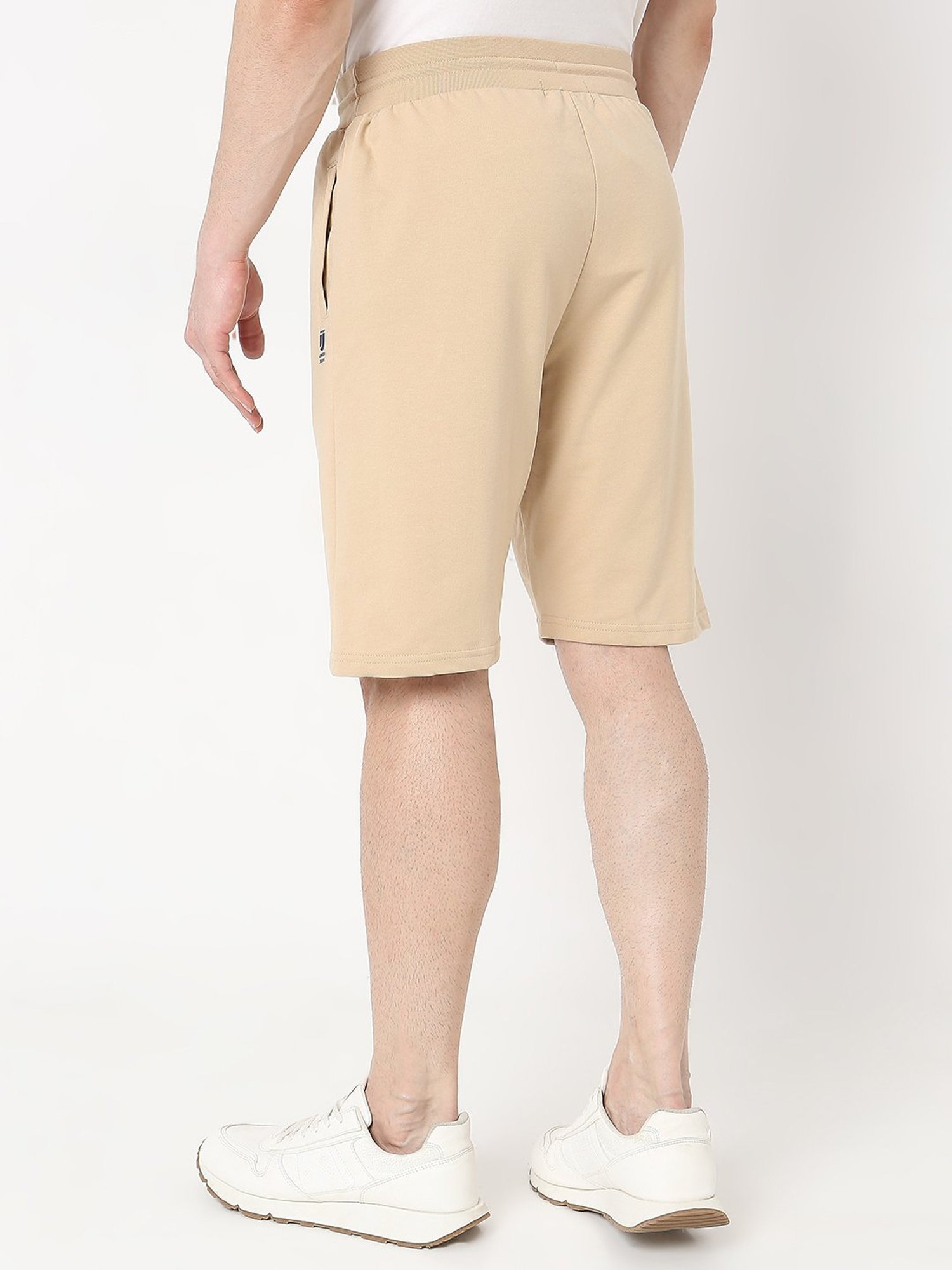 UnderJeans by Spykar Beige Regular Fit Lounge Shorts