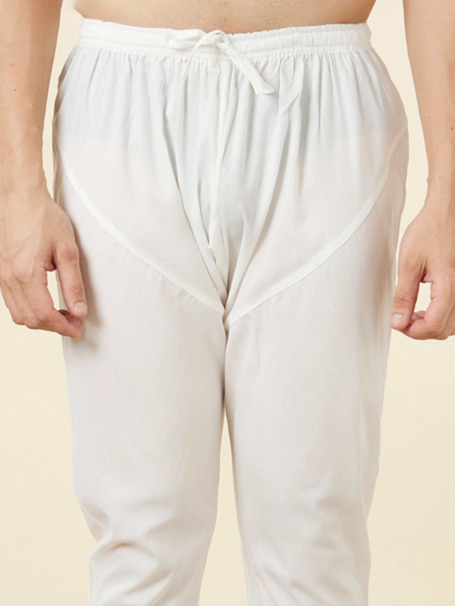 Manyavar Navy & White Regular Fit Self Design Kurta & Pyjamas Set