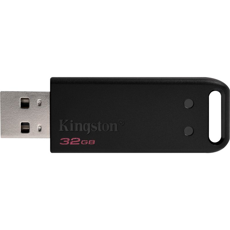 Kingston 32GB DataTraveler 20 DT20 USB 2.0 Type A Flash Drive - 32 GB - USB 2.0 Type A - Black - 3 Year Warranty