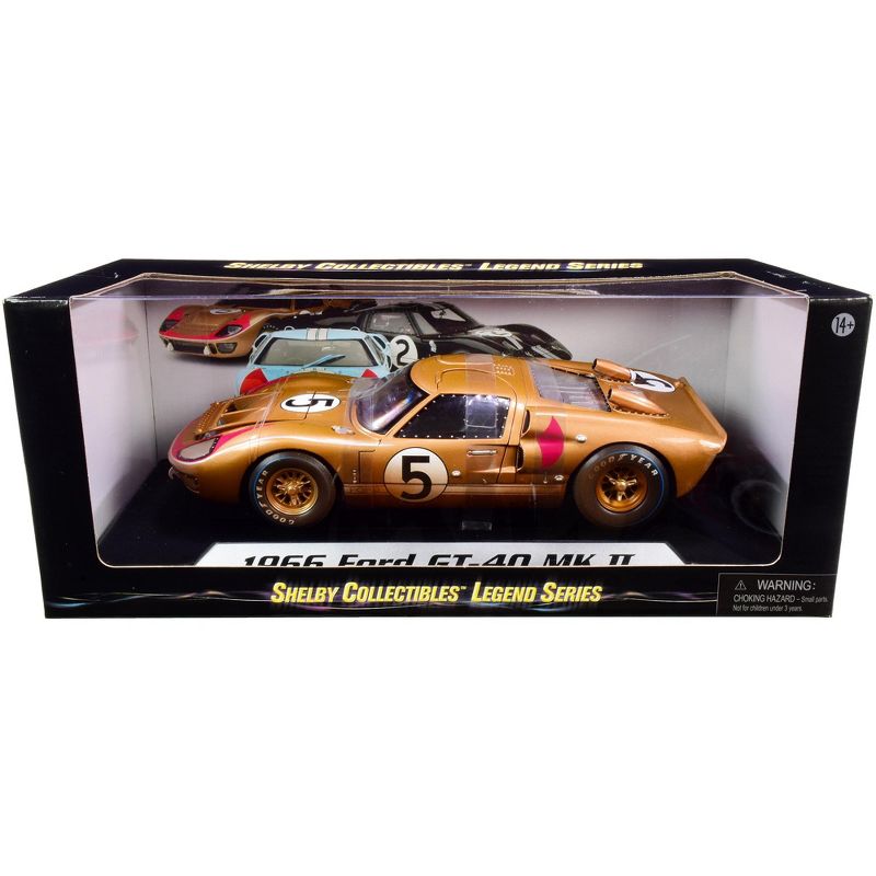1966 Ford GT-40 MK II #5 Gold After Race (Dirty Version) 1/18 Diecast Model Car by Shelby Collectibles
