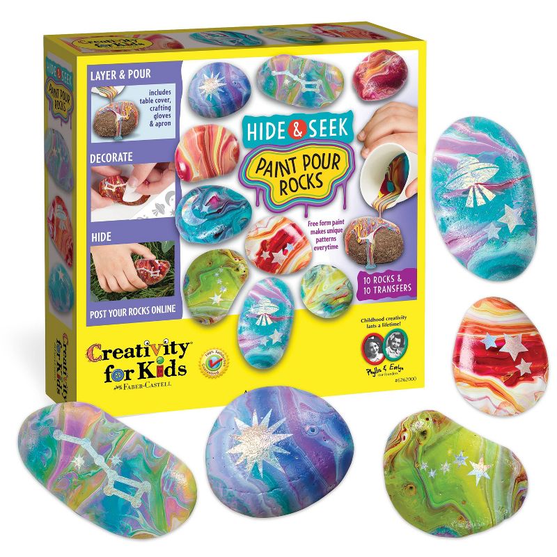 Creativity for Kids Hide & Seek Paint Pour Rocks