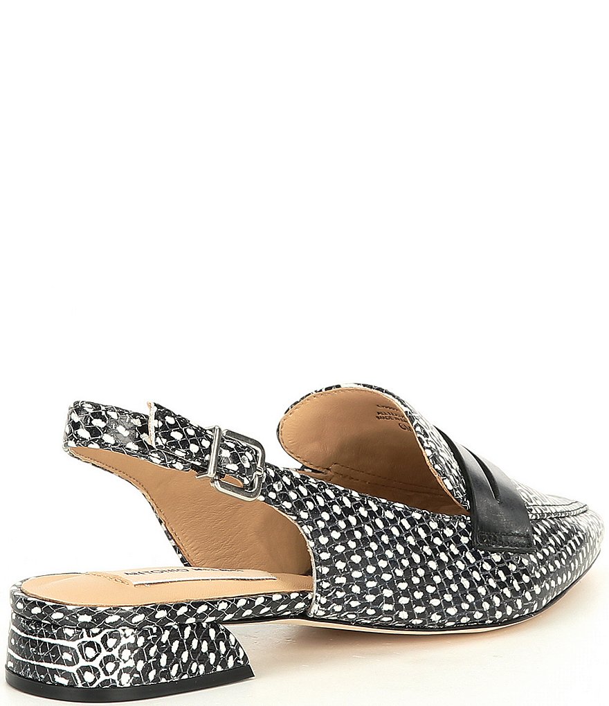 Antonio Melani Charpay Snake Print Leather Slingbacks