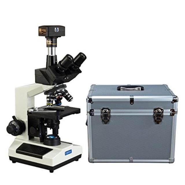omax 40x2500x usb3 18mp digital trinocular compound led lab microscope with aluminum carrying case