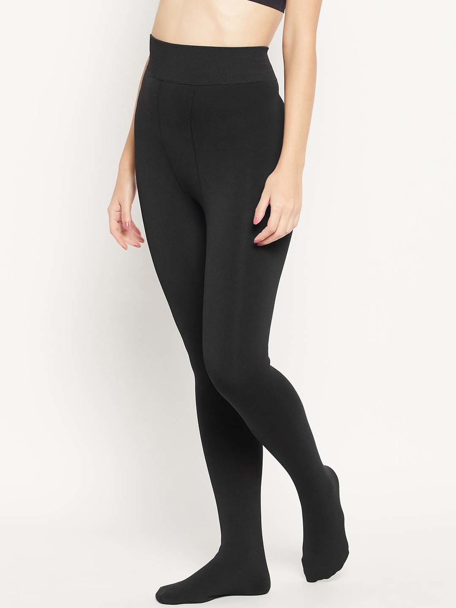 Secrets By ZeroKaata Black & Beige Plain Stockings - Pack Of 2