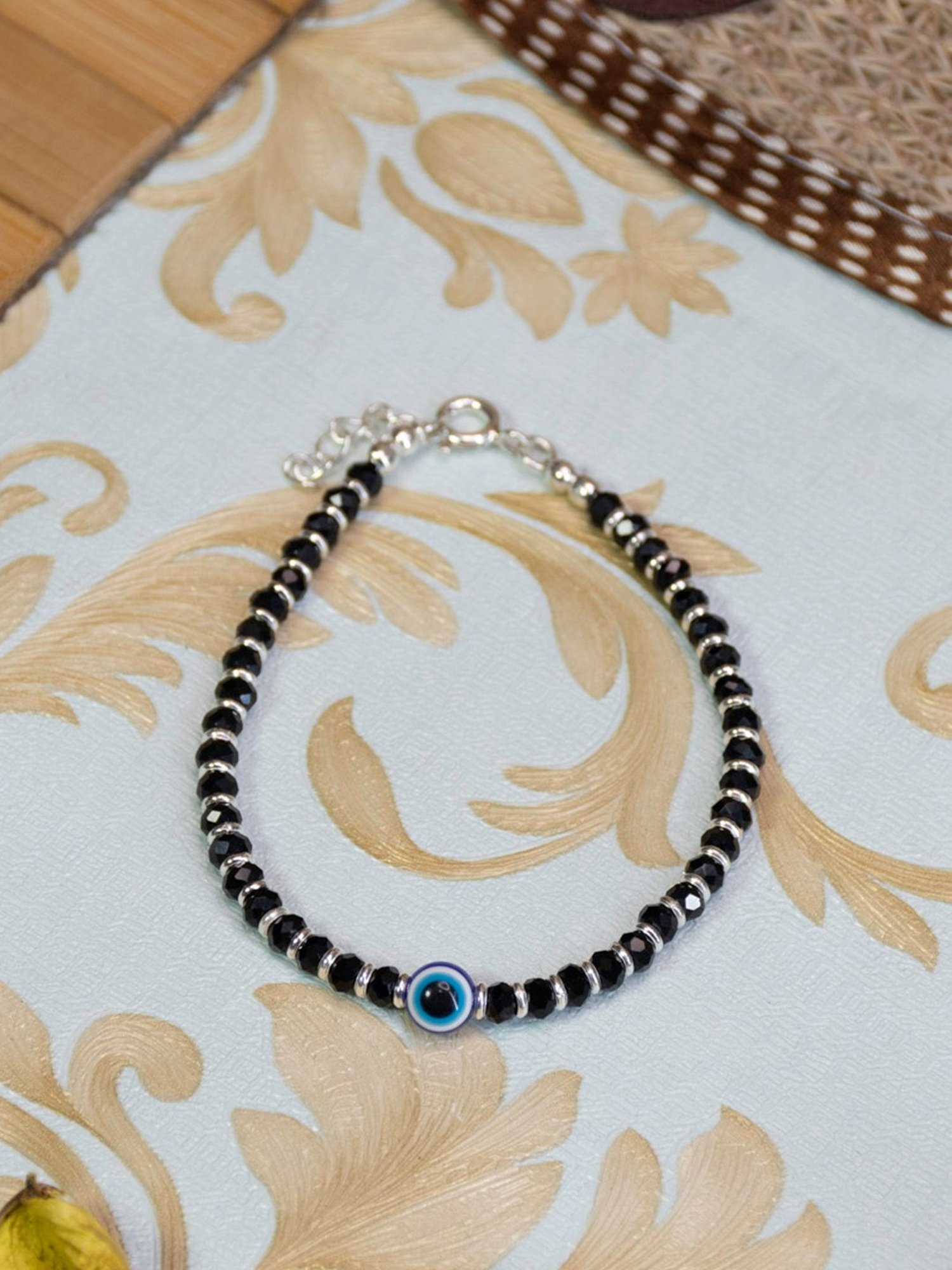 Arte Jewels 925 Sterling Silver Nazariya Evil Eye Bead Bracelet for Women & Girls