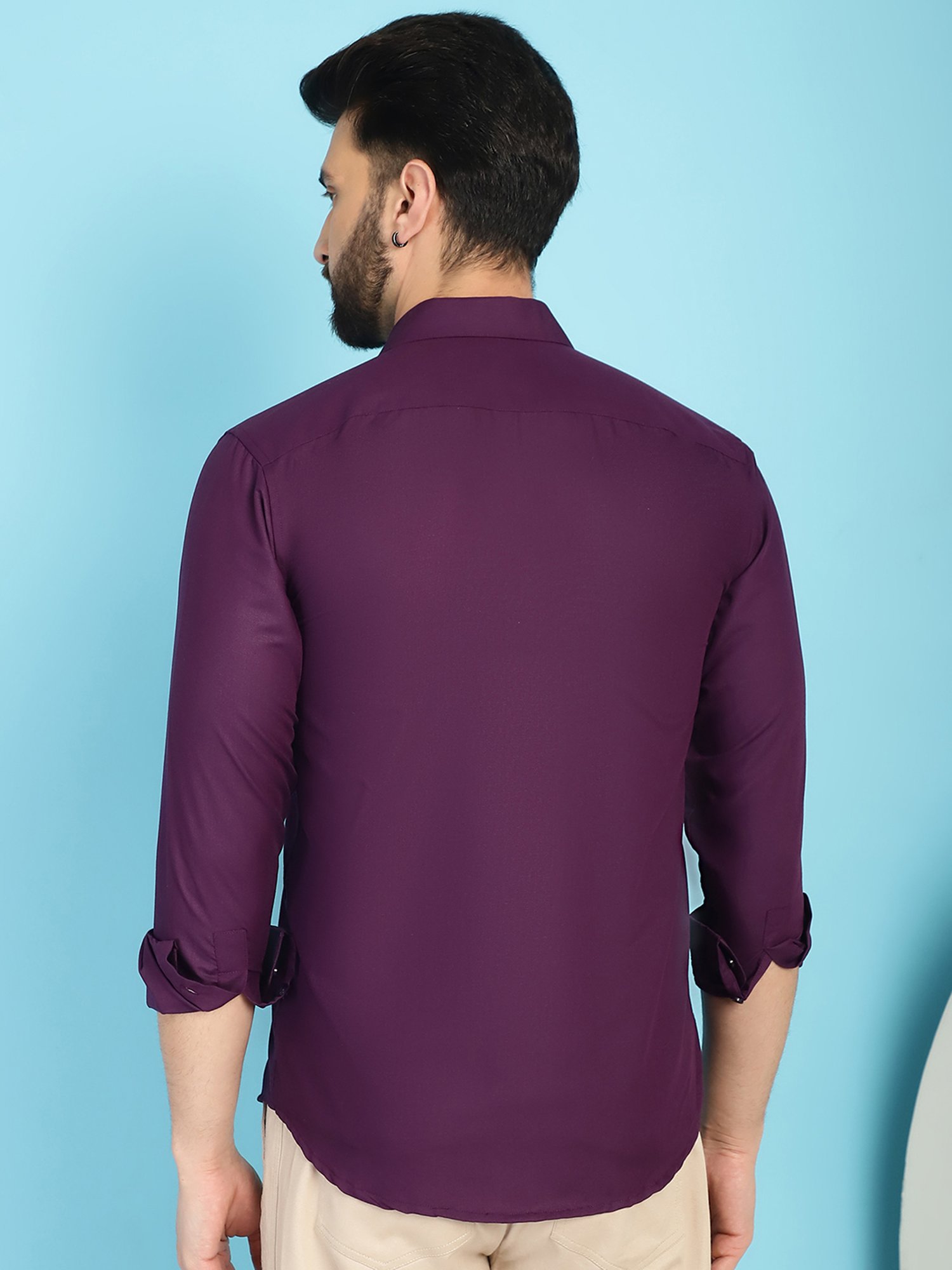 Indian Needle Burgundy Regular Fit Shirt
