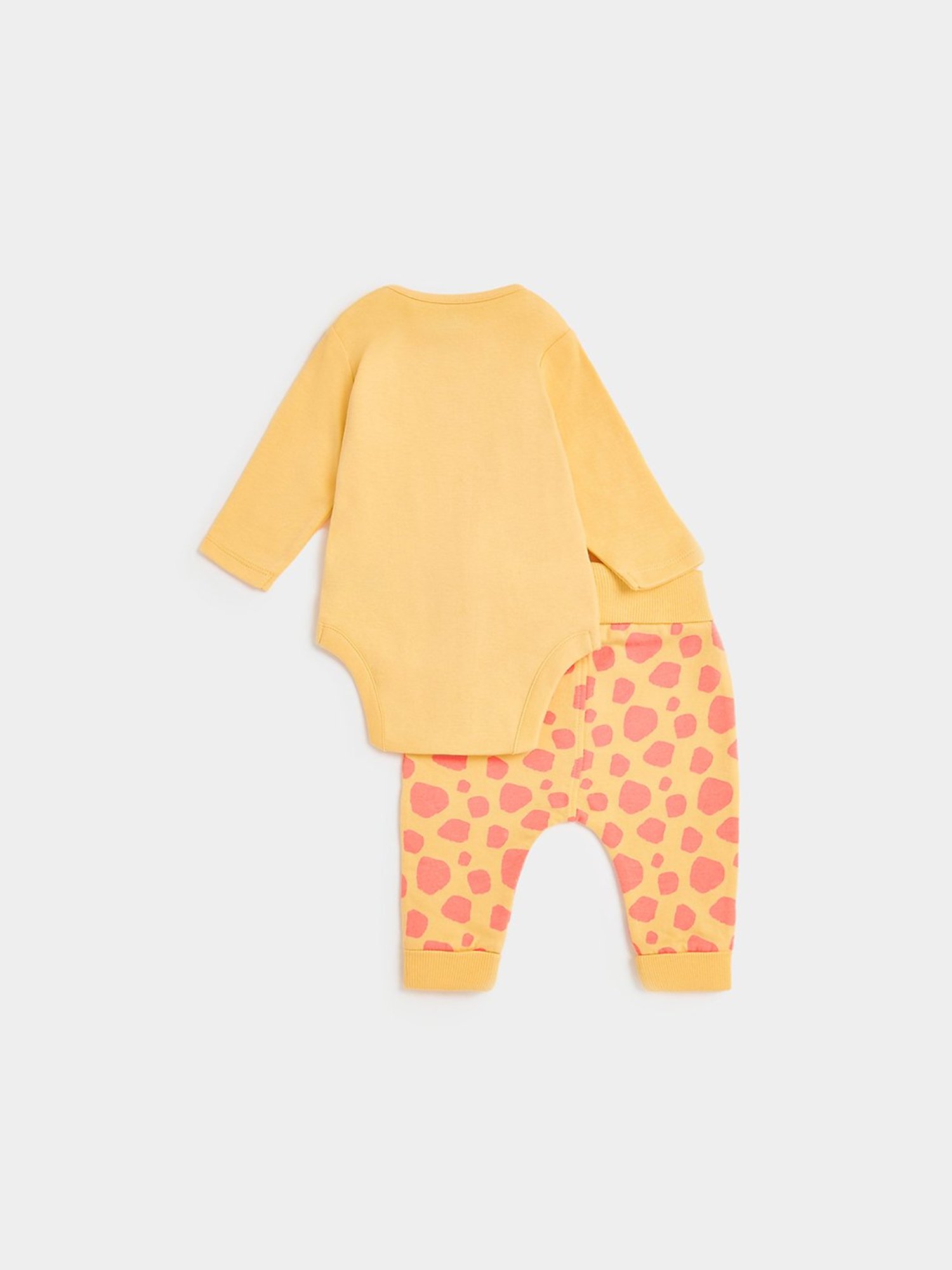 Mothercare Kids Yellow Printed Full Sleeves Bodysuit with Joggers