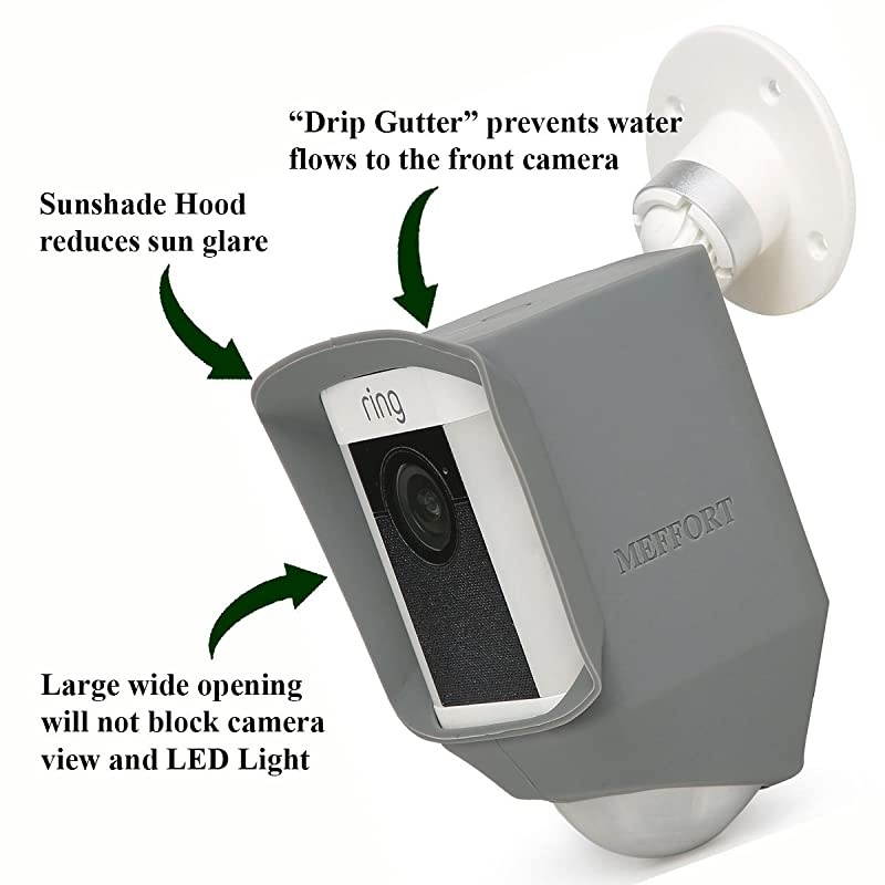 Skin Case Cover for Ring Spotlight Cam Battery or Solar Offer Sun Glare UV Weather Protection Disguise Spot Light Security Camera Dark Gray