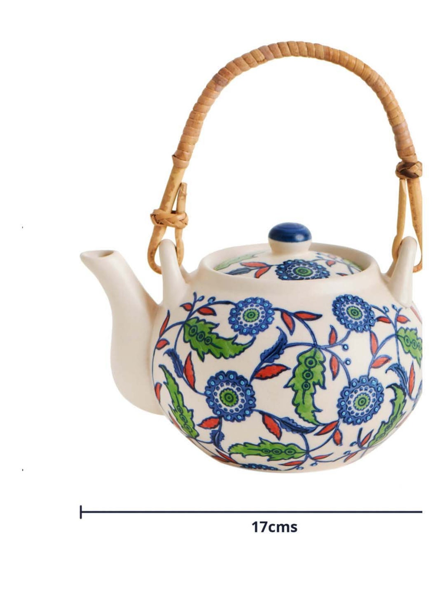 Chumbak Jaipur Backyard Multicolor Ceramic Kettle - Set of 1