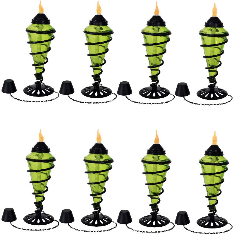 5.5" Petite Lantern Metal Table Torch Black - TIKI