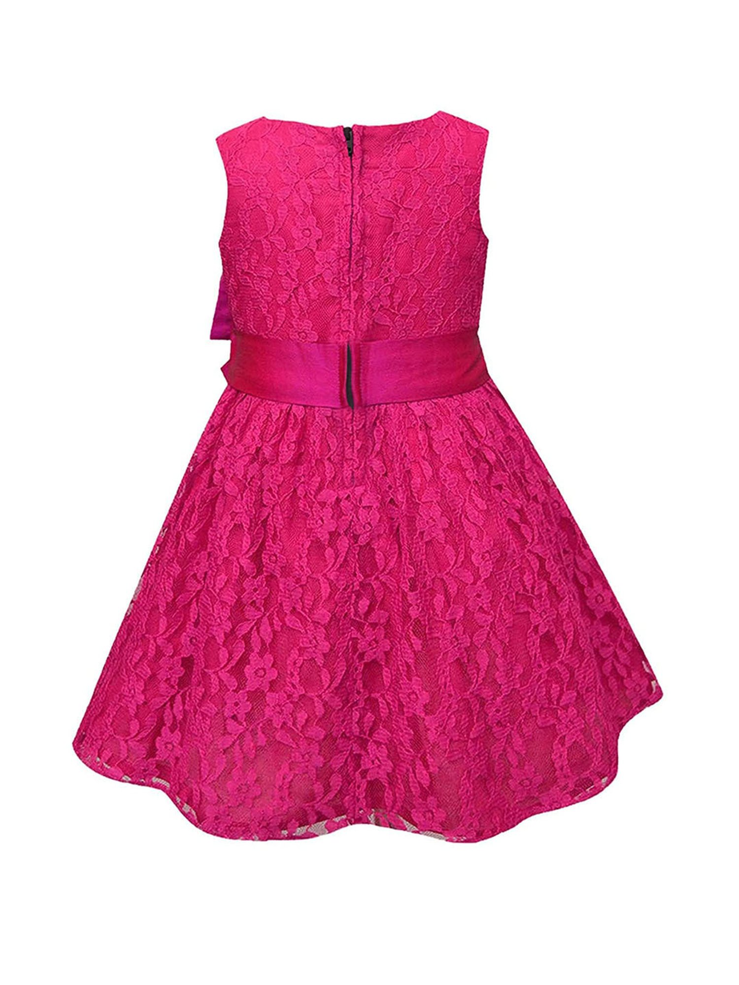 Many Frocks Kids Red Solid Dress