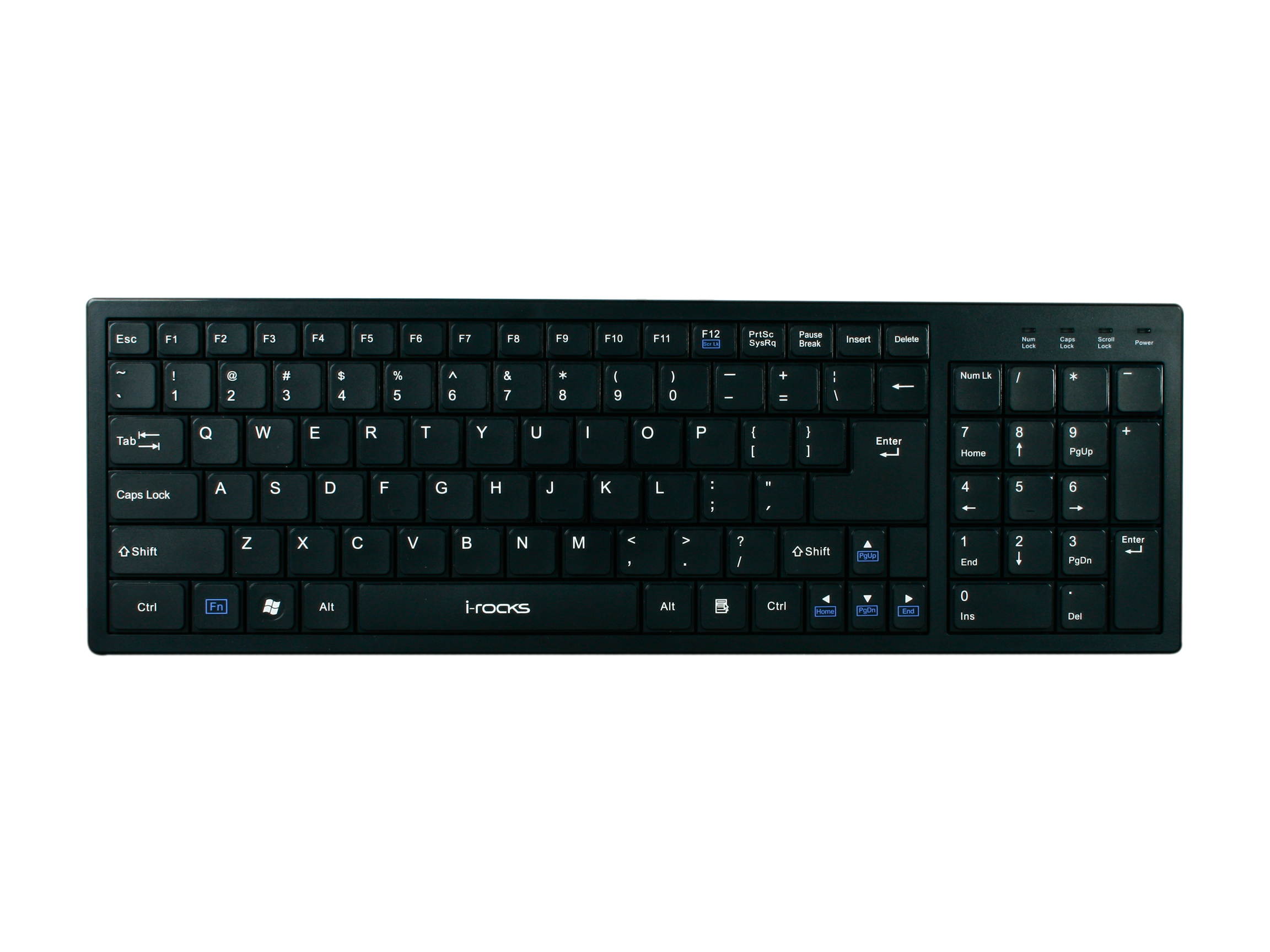 i-rocks KR-6421-BK Black Wired Ultra X-Slim Keyboard with Terrace Keycap