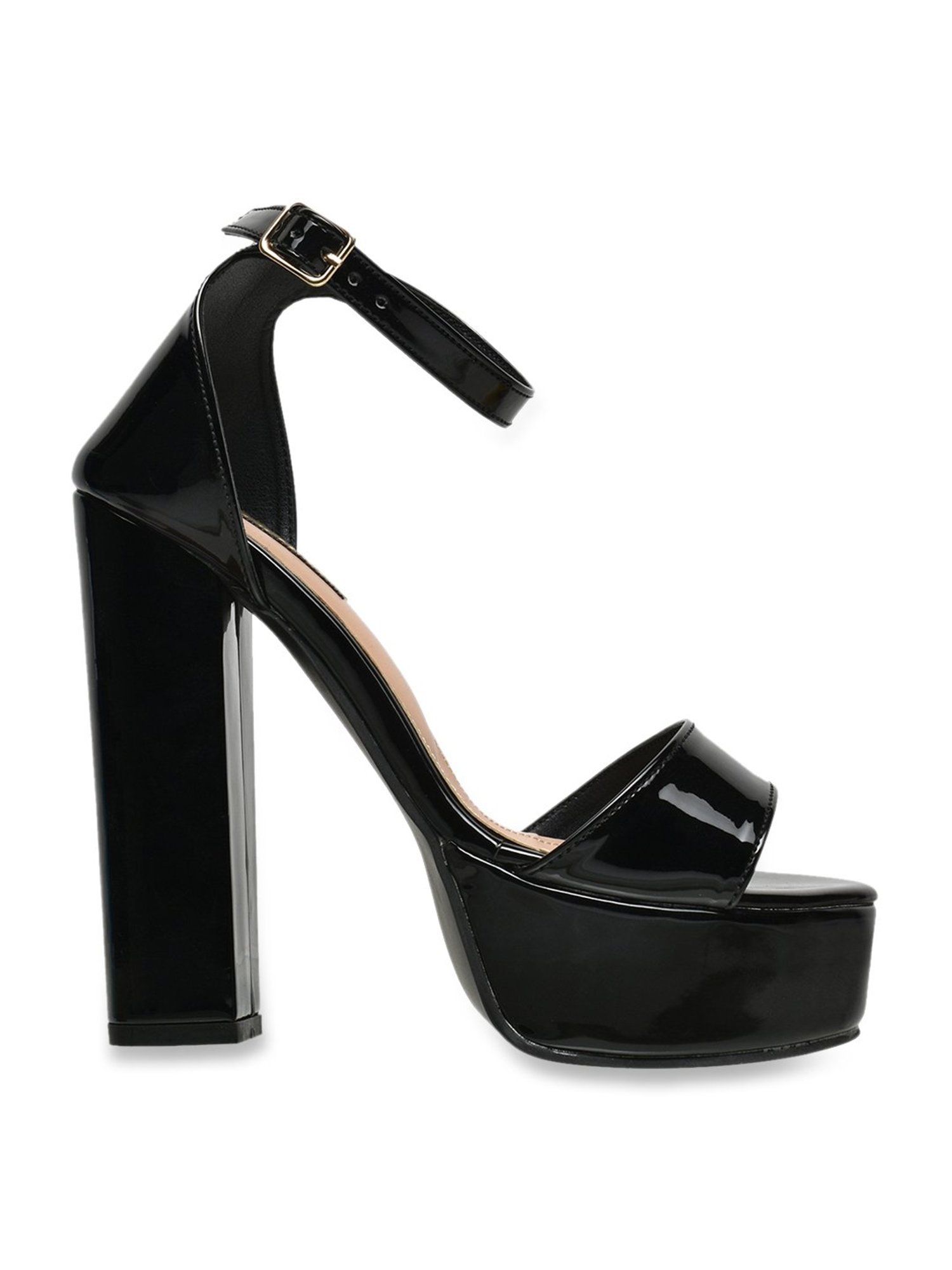 Flat N Heels Women's Black Ankle Strap Sandals