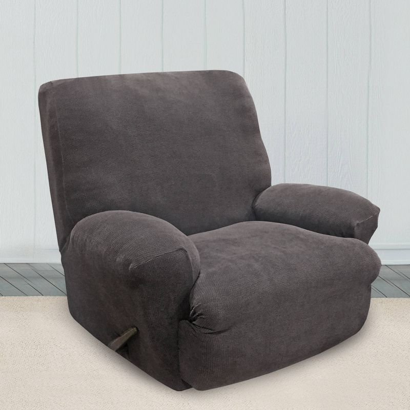 Stretch Oxford Recliner Slipcover Gray - Sure Fit