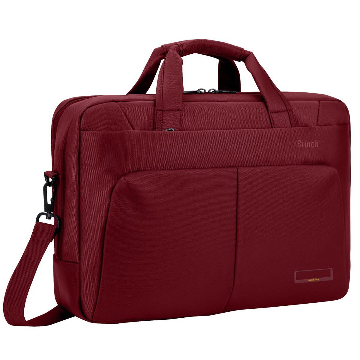 BRINCH(TM) Laptop Bag , 15.6 inch Nylon Waterproof Roomy Stylish Laptop Shoulder Messenger Bag Handle Bag Tablet Briefcase For 15-15.6 Inch Laptop/Tablet/Macbook/Notebook,Red