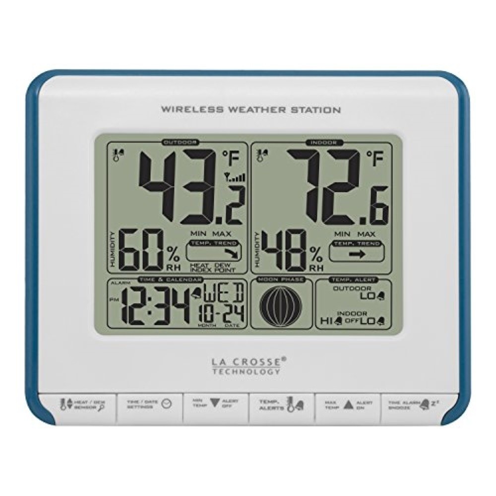 la crosse technology 3081711bl wireless weather station with heat index and dew point