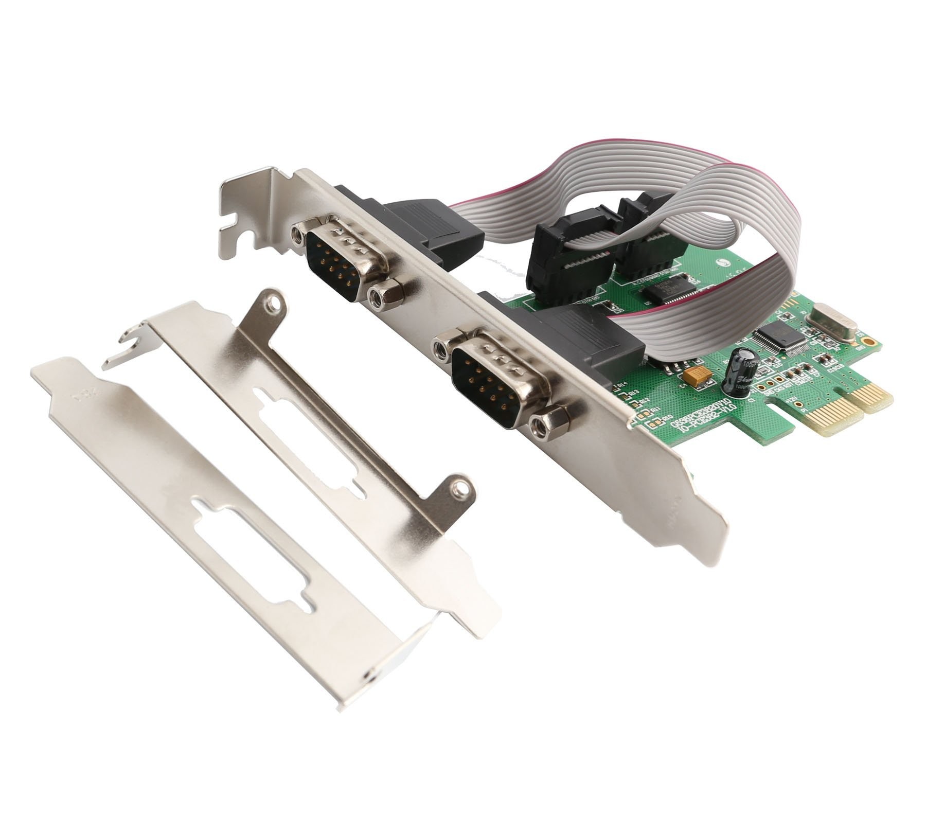 IO Crest 2 Port Serial PCI-e 1.0 x 1 with Full and Low Profile Brackets SI-PEX15037