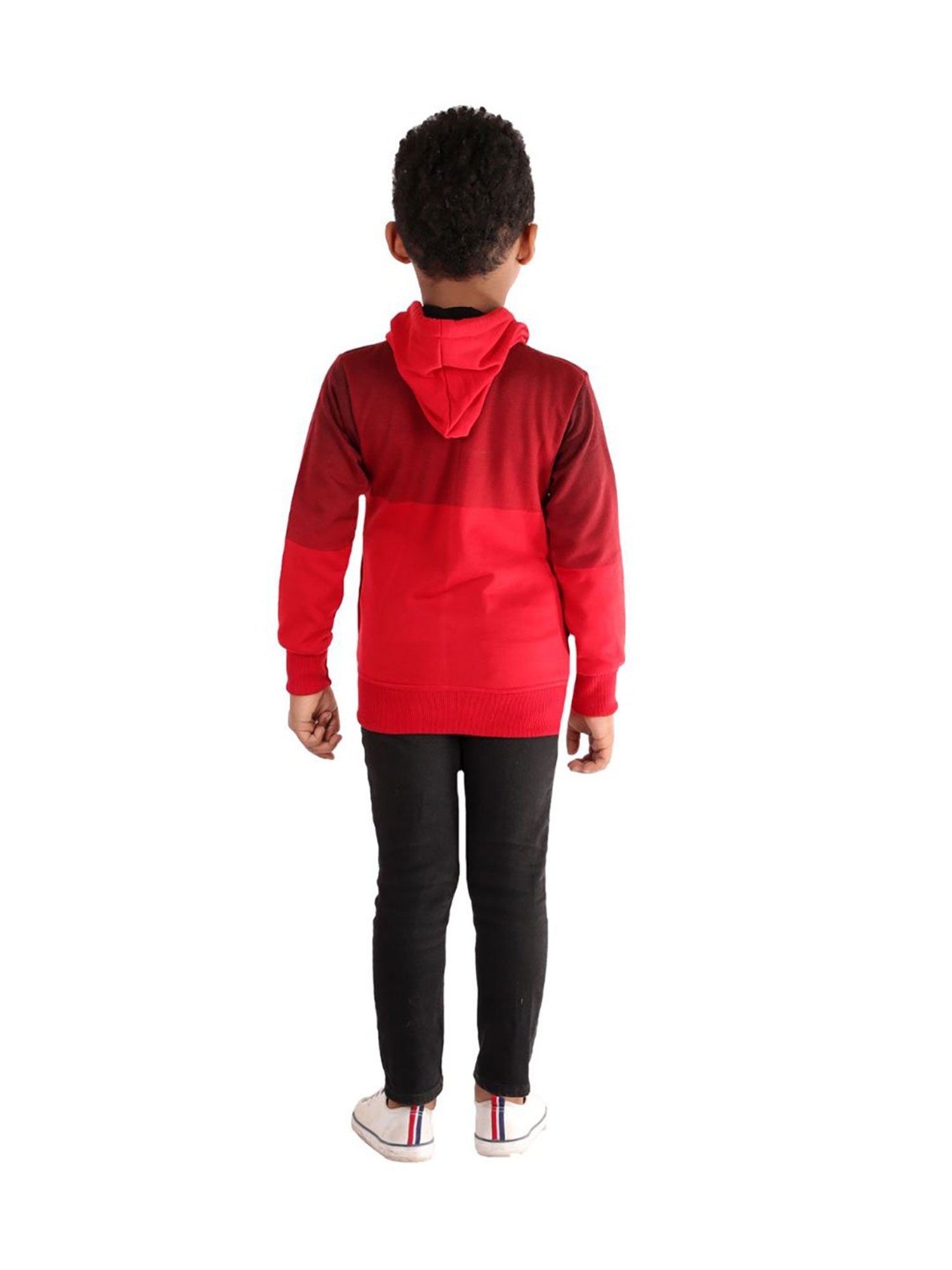 Ahhaaaa Kids Red Solid Hoodie