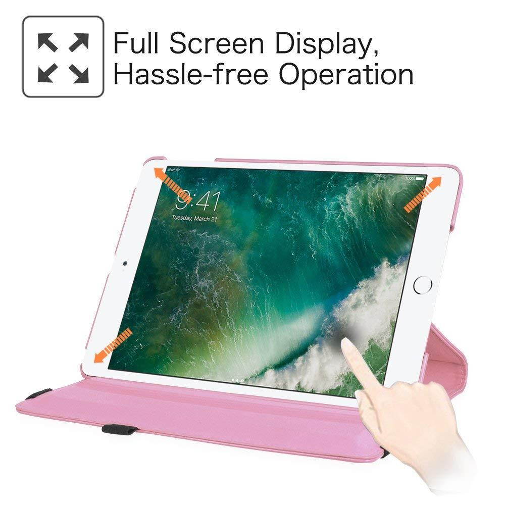 Fintie iPad 9.7 inch 2018 2017 / iPad Air Case - 360 Degree Rotating Stand Protective Cover with Auto Sleep Wake for Apple iPad 9.7" (6th Gen, 5th Gen) / iPad Air 2013 Model, Pink