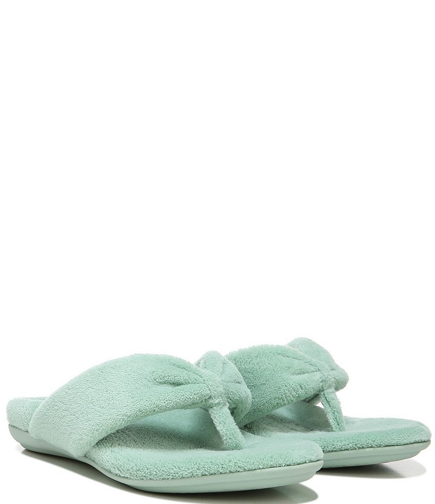 Vionic Lydia Washable Plush Terry Cloth Thong Slippers