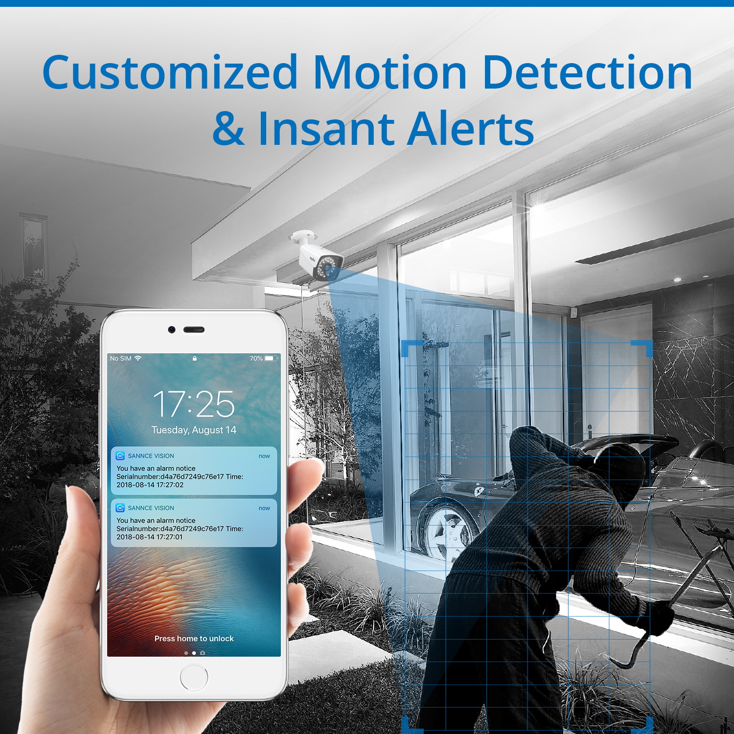 SANNCE 1TB Hard Drive 4CH 1080P PoE NVR HD Security Camera System with 4xHD 2.0 MP Weatherproof Bullet IP Cameras, Quick QR Code Smartphone Access, HDMI Output, USB Backup