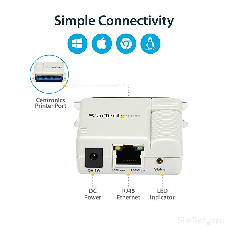 com 1Port 10100 Mbps Parallel Network Print Server Fast Centronics Ethernet Printer Server Adapter Windows 10 PM1115P2Beige
