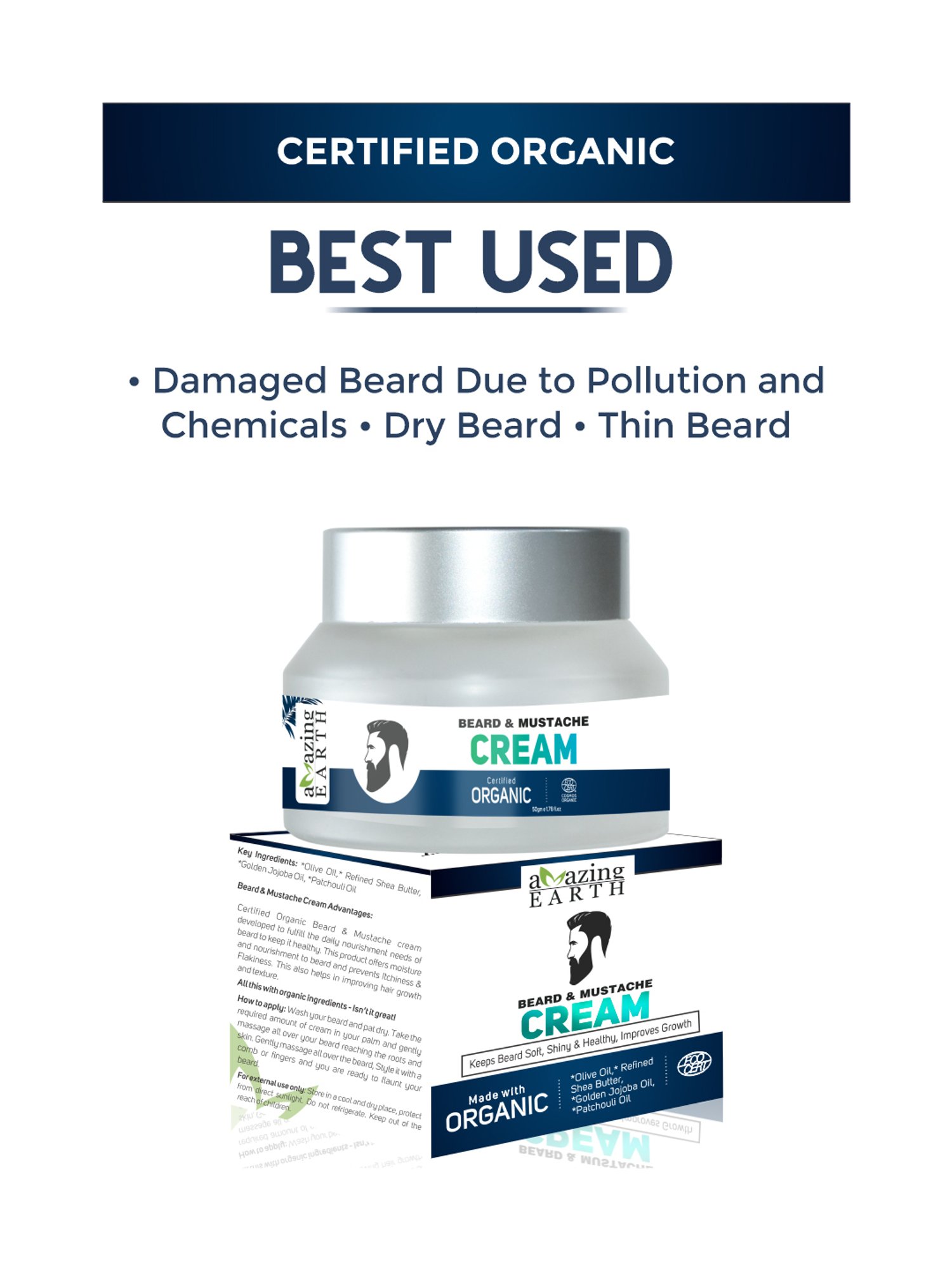 Amazing Earth Beard And Mustache Cream - 100 gm