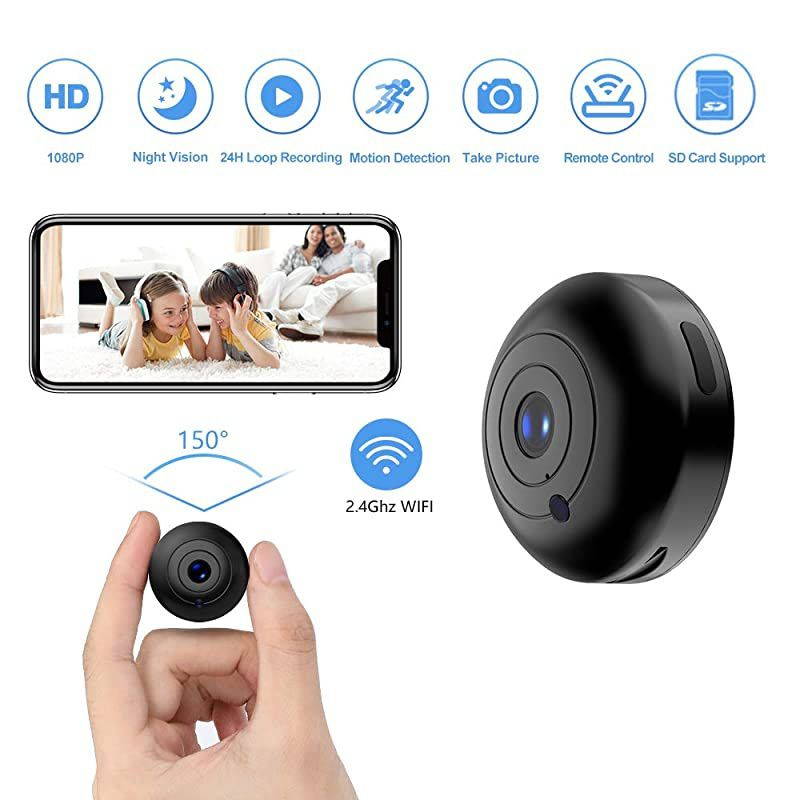 Mini Hidden-Camera WiFi-Spy Camera Wireless 1080P,  Small Spy Cam Nanny Cam with Audio and Video Recording Micro Surveillance Camera for Live Stream/Night Vision/Motion Activated with Phone APP
