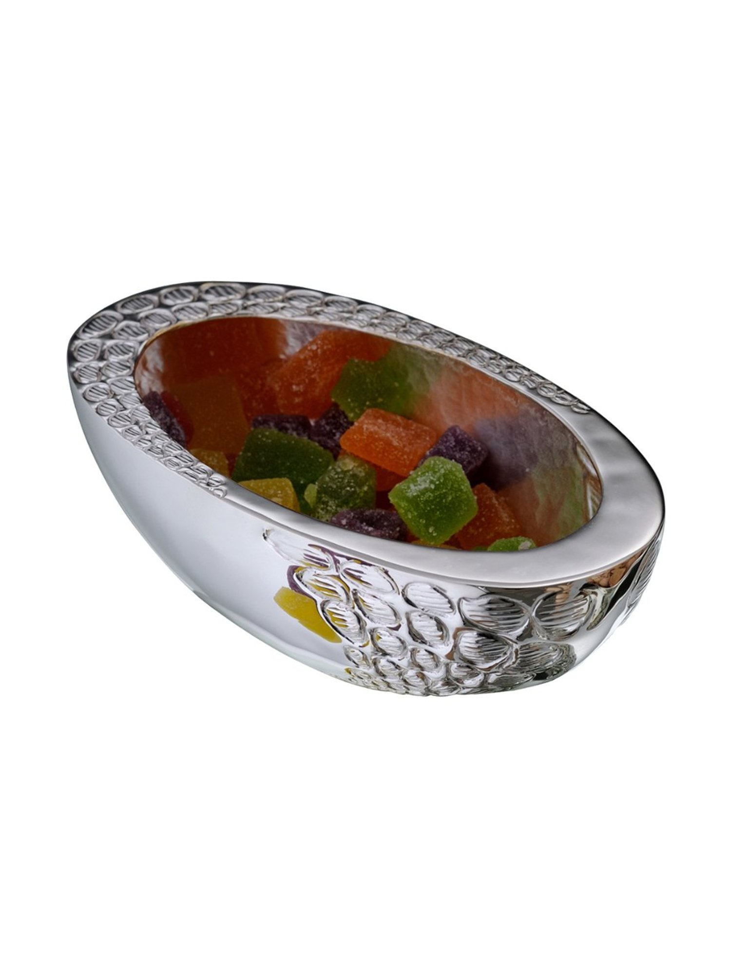 Episode Silver Plated Pebble Candy Dish Oval Bowl