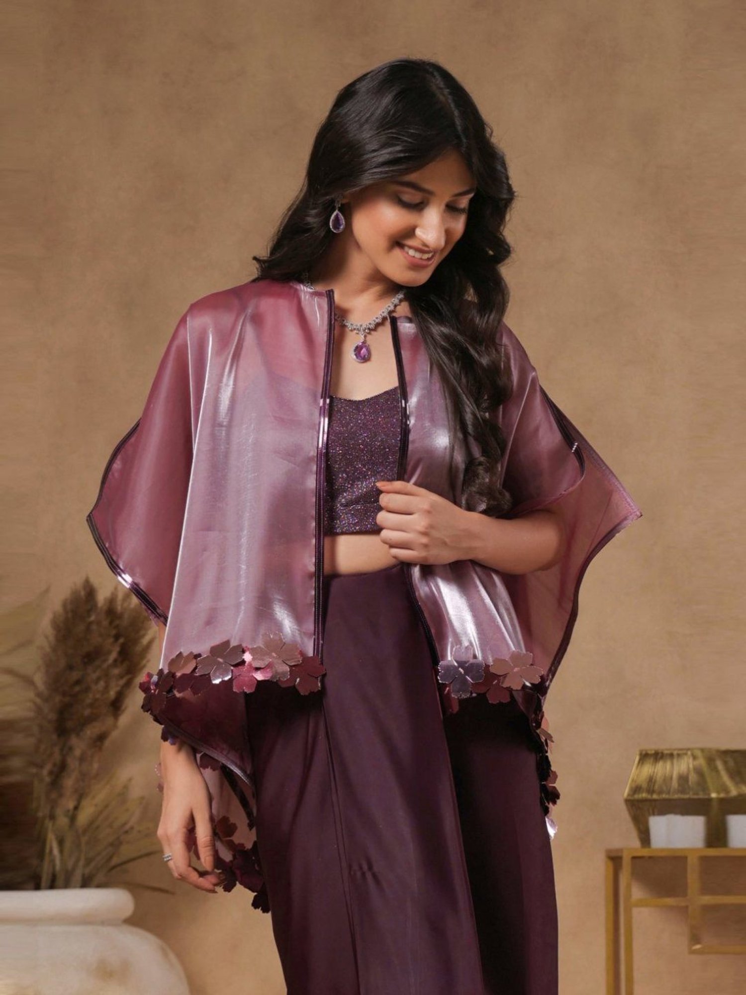 BInfinite Lilac Sitara Lavender Shimmer Cape