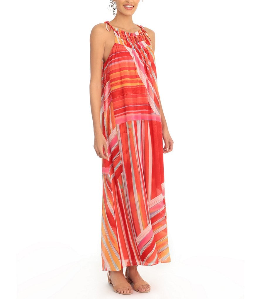 Jkara Petite Size 3/4 Sleeve Lined Illusion Crew Neck Beaded Gown