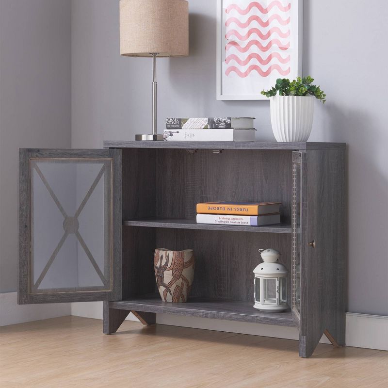 Yanga 1 Shelf Accent Cabinet Distressed Gray - miBasics
