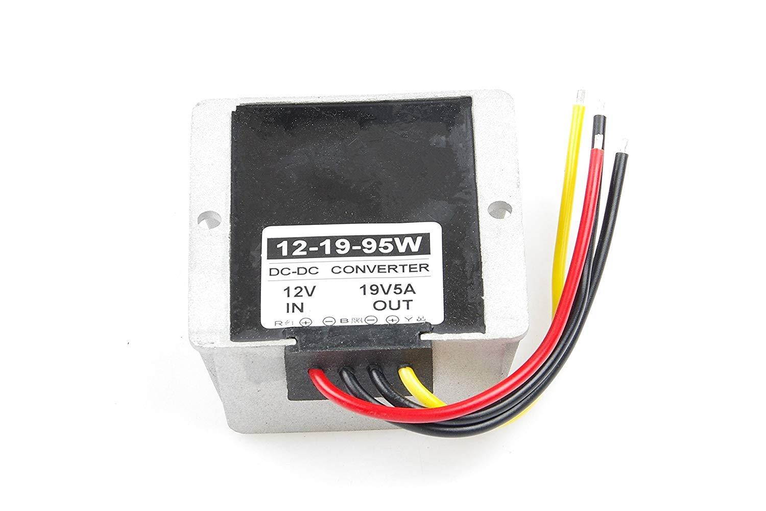 KNACRO DC 12V 10-17V Step-Up to DC 19V Weatherproof Power Supply Module Converter Regulator Transformer BOOSTER (DC 19V 5A 95W)