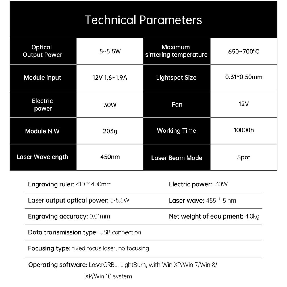 Laser Master - 450mm 30W CNC Engraving Cutting Machine - DIY Laser Marking for Metal - Eye Protection - Precise Fixed Focus Marker For Metal Vinyl Wood