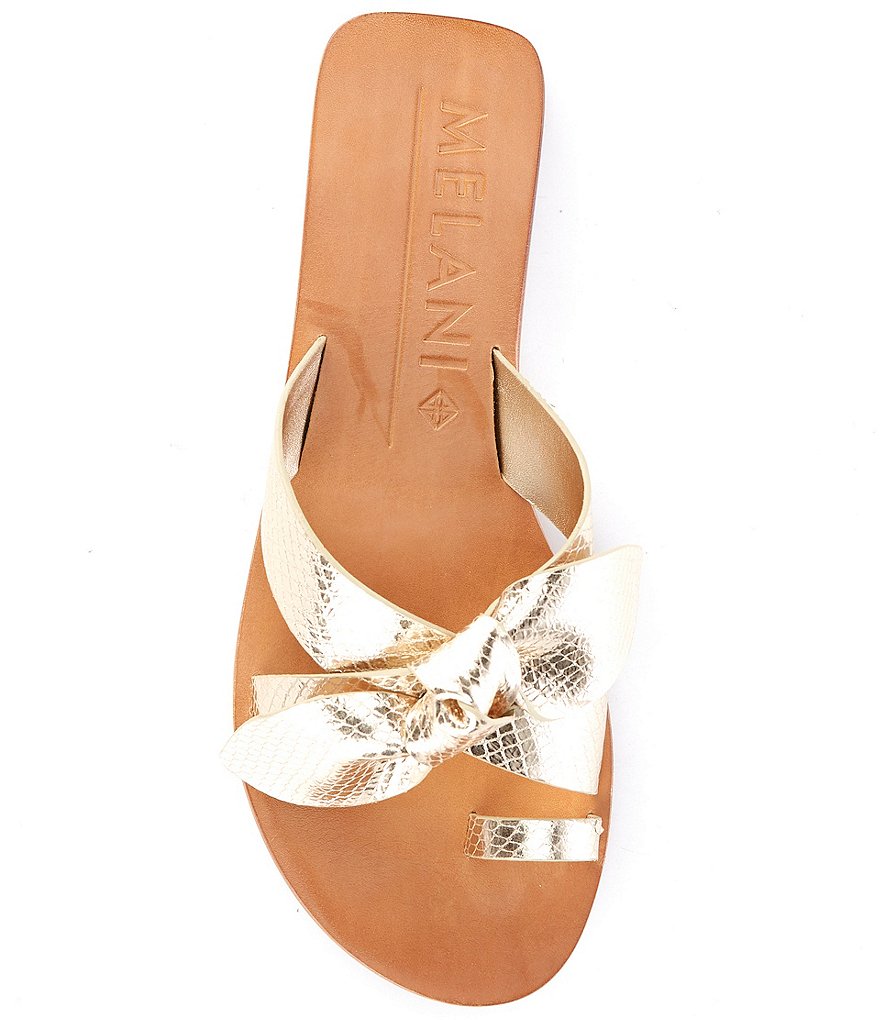 Antonio Melani Loyren Knotted Metallic Thong Flat Sandals