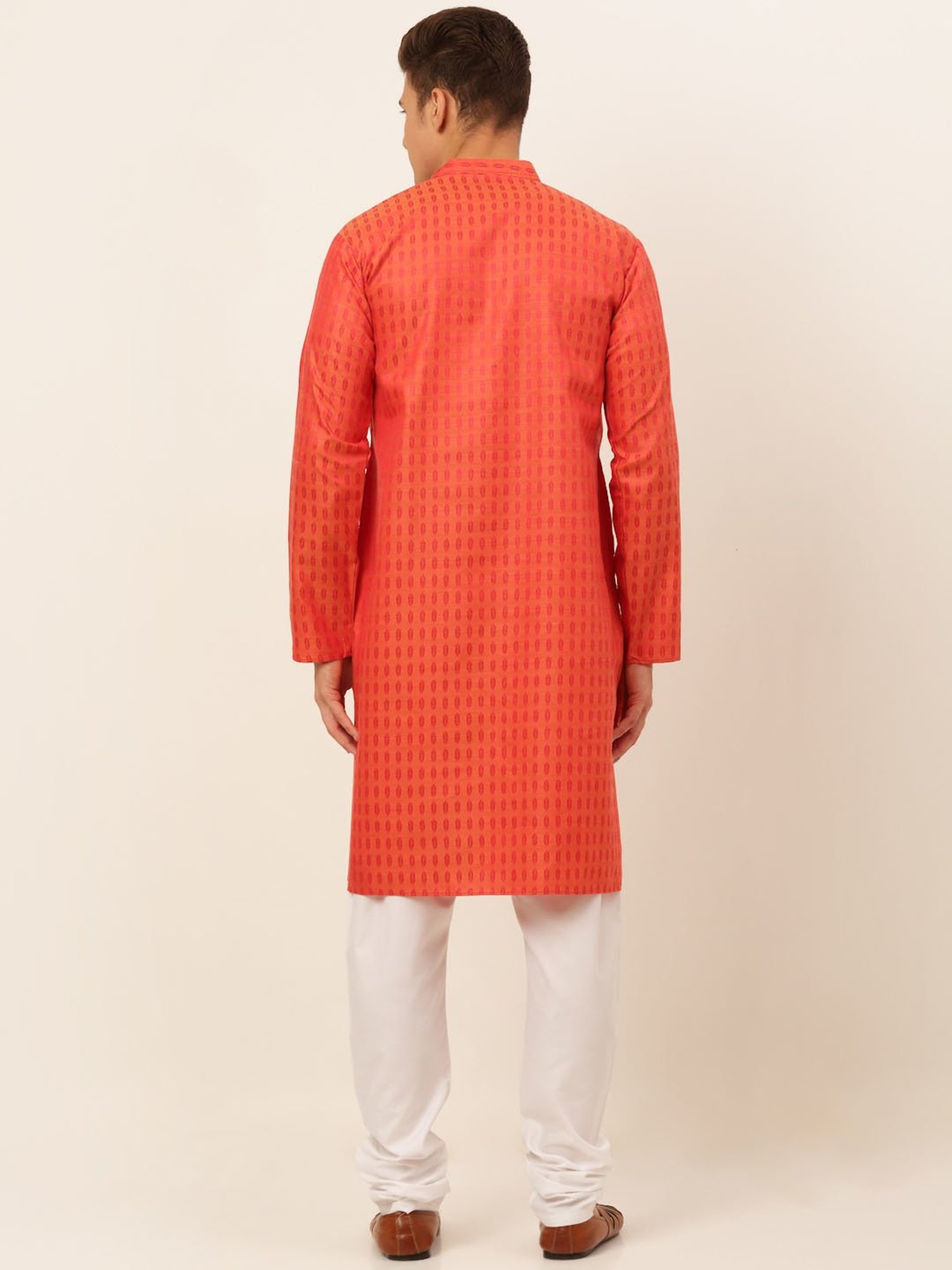 Jompers Red Regular Fit Printed Kurta Set