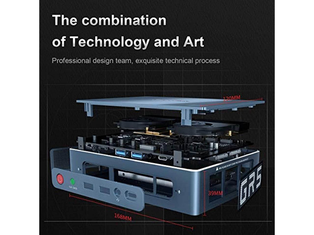 Beelink GTR Mini PC Windows 10 Pro,AMD Ryzen 5 3550H Processor(up to 3.7 GHz) 8GB DDR4 256GB NVMe SSD,Radeon Vega 8 Graphics,WiFi 6,Bluetooth 5.0,Dual Gigabit Ethernet,Gaming PC