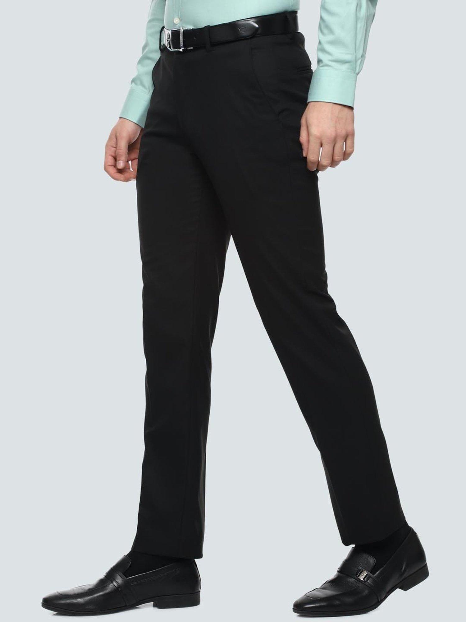 Louis Philippe Black Slim Fit Trousers