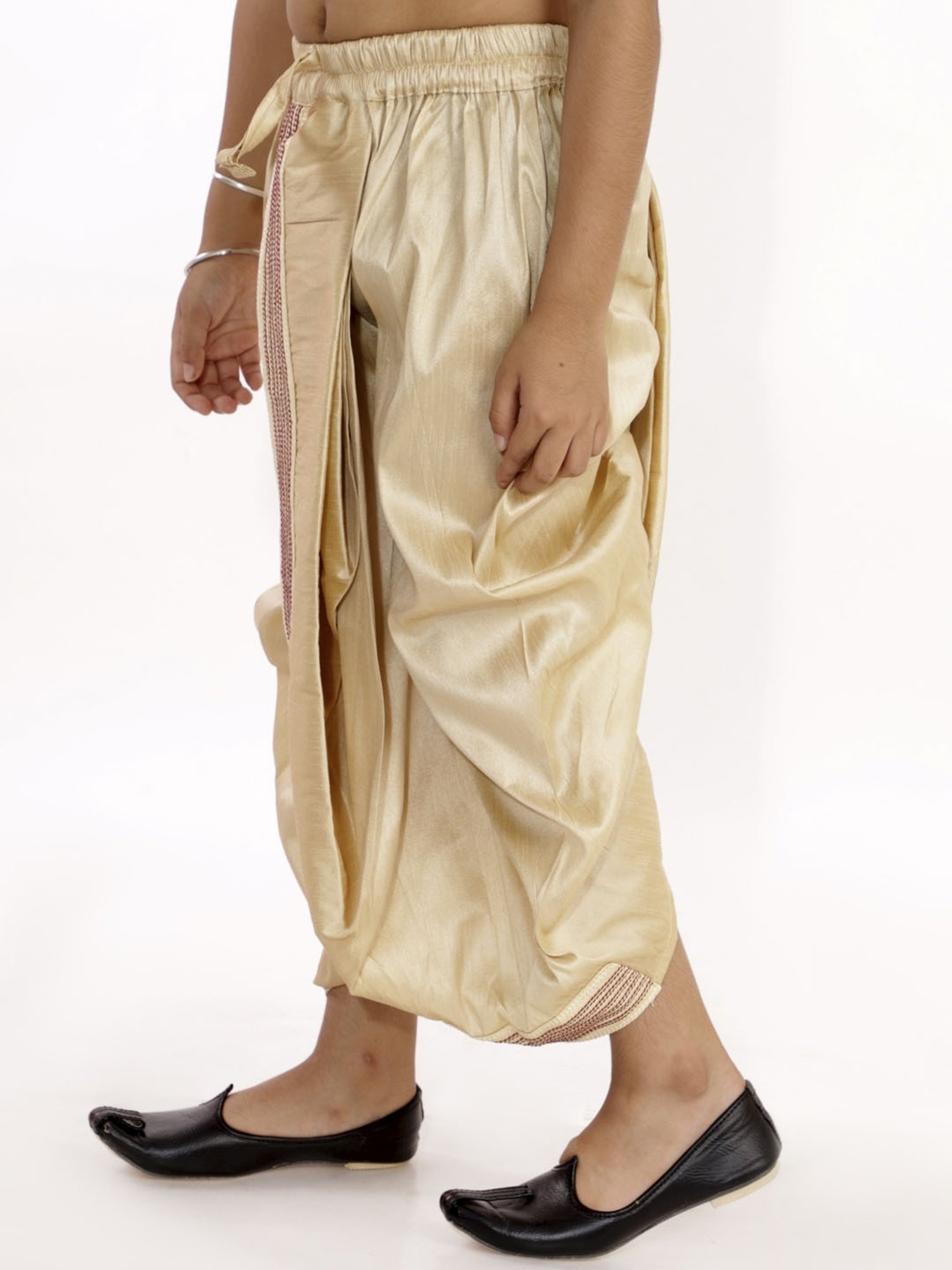 VASTRAMAY Kids Golden Embroidered Dhoti
