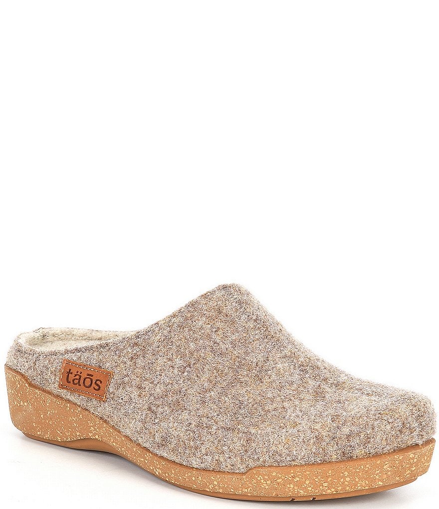 Taos Footwear Woollery Wool Cork Wedge Clogs