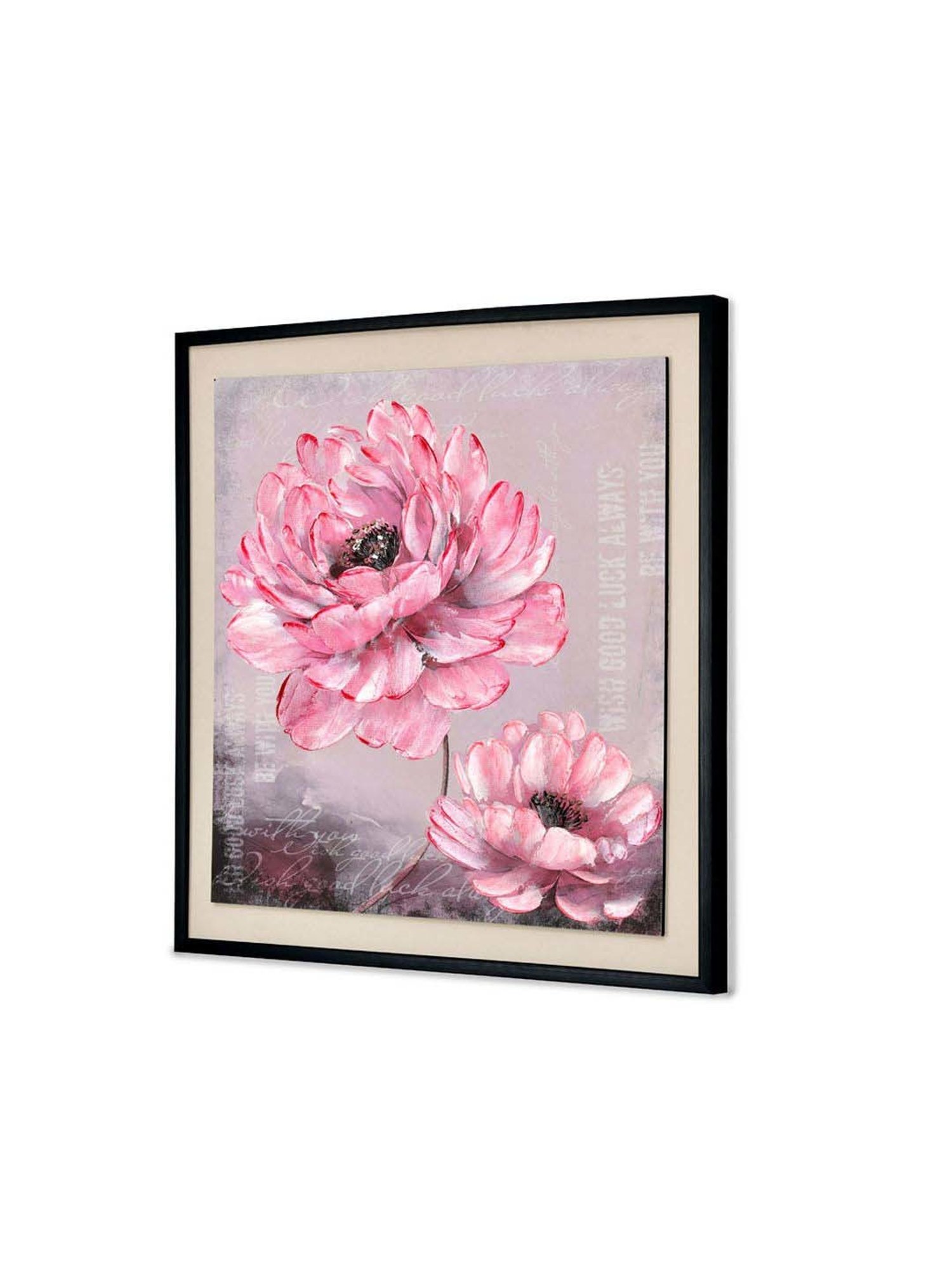 @home Pink Canvas Flower Wall Painting